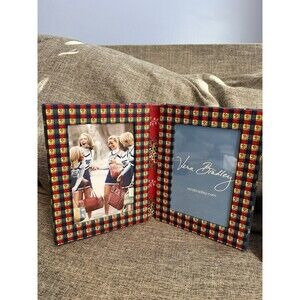 Vera Bradley Photo Frame 4x6 Photos Emily Design Blue Double Stand Alone Frame